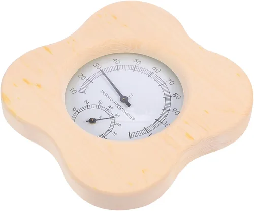 NUOBESTY Multi-Functional Wooden Hygrometer Thermometer for Sauna Room, Indoor Humidity and Temperature Gauge, Sauna Accessories with Precise