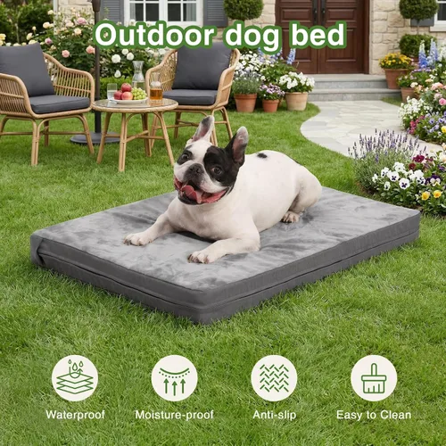 Miniatura 3 de Cama impermeable para perros pequeños, almohadilla para jaula de 24 pulgadas, cama ortopédica lavable para cachorros con funda extraíble reversible