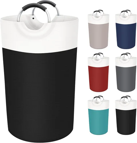 Miniatura 19 de BlissTotes - Cesta de lavandería de 90L, cesta de lavandería independiente, cesta de ropa sucia plegable, tela impermeable con asas de aluminio Azul