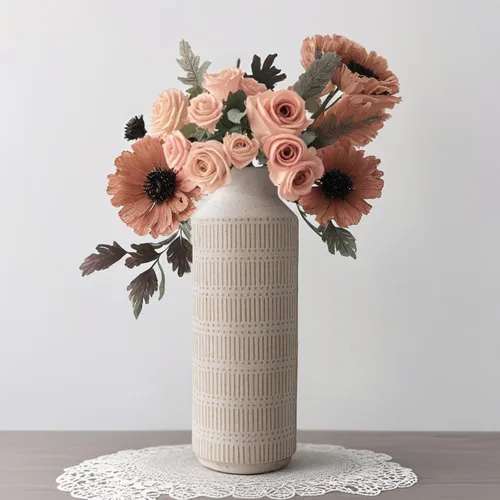 Miniatura 2 de Florero grande de cerámica de granja para sala de estar Dormitorio 15.75'' Florero para planta falsa Decoración del hogar Oficina Mesa Estante