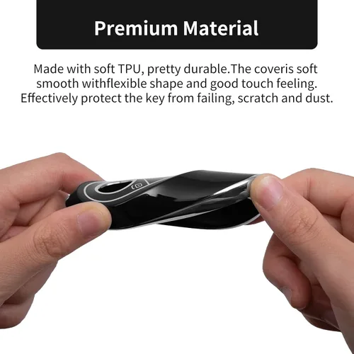Miniatura 6 de OFFCURVE Funda para llavero de coche compatible con Benz C + llavero, Negro