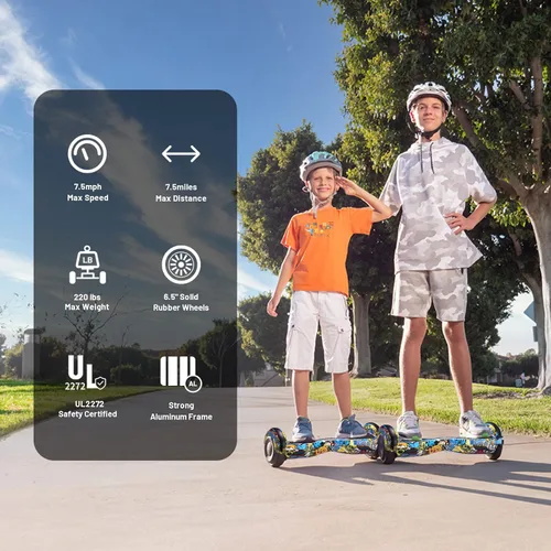 Miniatura 4 de SIMATE Hoverboard - Aeropatineta Bluetooth todo terreno con luces LED y control de aplicación, regalos para niños, adultos, niñas, niños, para todas