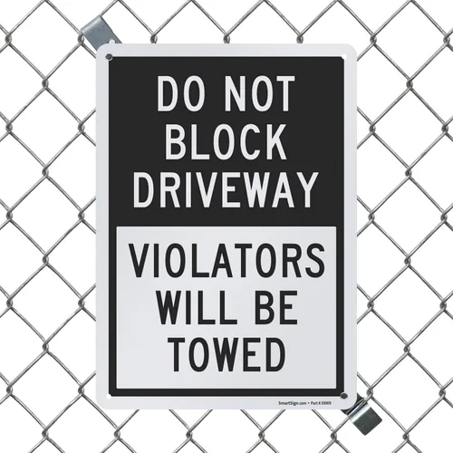 Miniatura 4 de SmartSign Letrero con texto en inglés "Do Not Block Driveway - Violators Will Be Towed", aluminio reflectante de grado ingeniero de 10 x 14