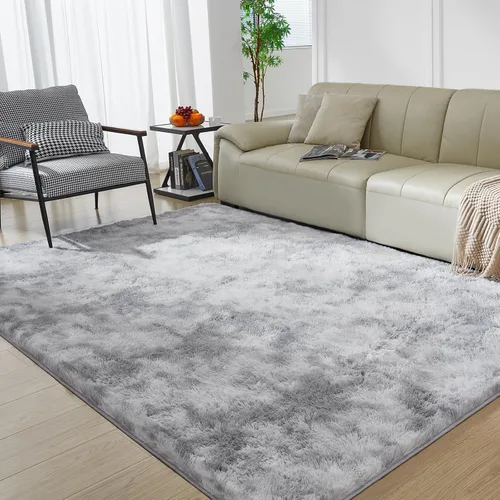 Alfombra ultra suave para sala de estar, alfombra mullida de área 4X6 para dormitorio, alfombras modernas de pelo largo, alfombra suave para Color