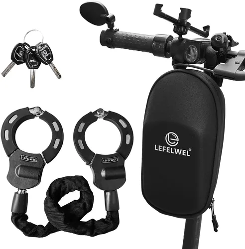 Cerraduras de Scooter Eléctrico Antirrobo, Cerradura de Cadena de Bicicleta con Bolsa, Mejor Cerradura para Accesorios de Scooter Eléctrico Xiaomi