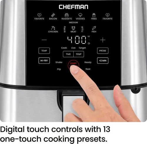 Miniatura 4 de Chefman Freidora de aire, TurboFry, 4.7 litros, acero inoxidable