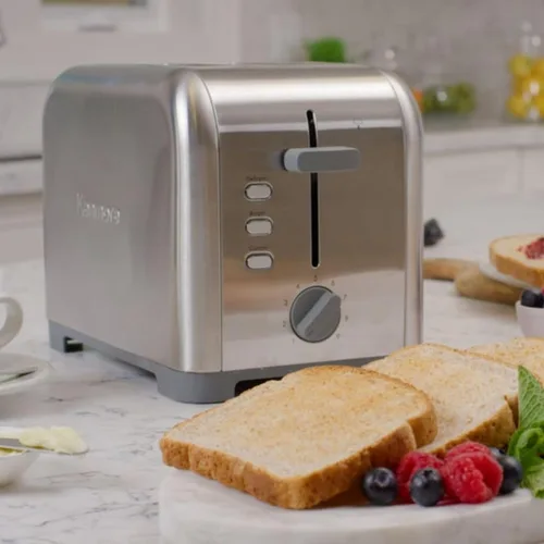 Miniatura 2 de Kenmore - Tostadora de 2 rebanadas, acero inoxidable, ranuras extra anchas, funciones de bagel y descongelación, 9 niveles de tostado, bandeja