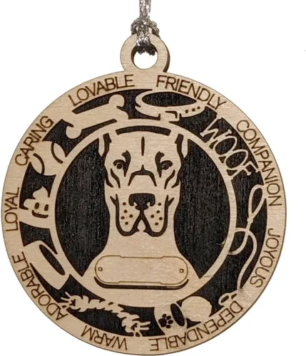Miniatura 38 de Adorno de Navidad personalizado de madera para perro de 3 pulgadas, nombre y texto personalizables, hecho a mano en Estados Unidos, diseño de corte