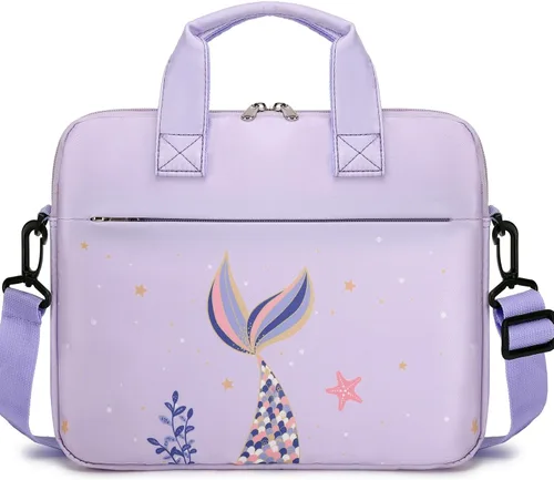 Miniatura 8 de JIANYA Bolsa de transporte para tableta para niños con correa para el hombro, 10-12.5 pulgadas, mármol cian