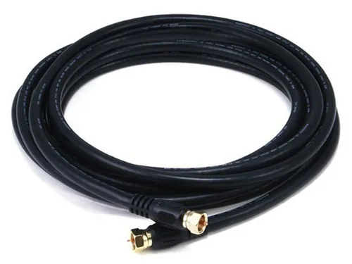 Miniatura 11 de Monoprice RG6 Quad Shield CL2 - Cable coaxial con conector tipo F para televisión, 1.5 pies Negro