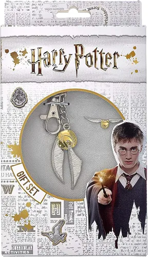 Miniatura 2 de Harry Potter Juego de llavero y insignia Golden Snitch, Plateado, talla única