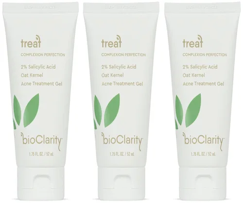 Miniatura 7 de bioClarity Gel de tratamiento para el acné 2% ácido salicílico + núcleo de avena hidratante 100% vegano, ingredientes limpios 1 onza líquida