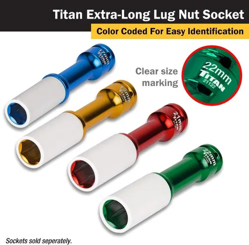 Miniatura 4 de Titan Tools 2191 llave para tuerca de ruega profunda de 17 mm 1/2 pulgada para conducir sin contratiempos