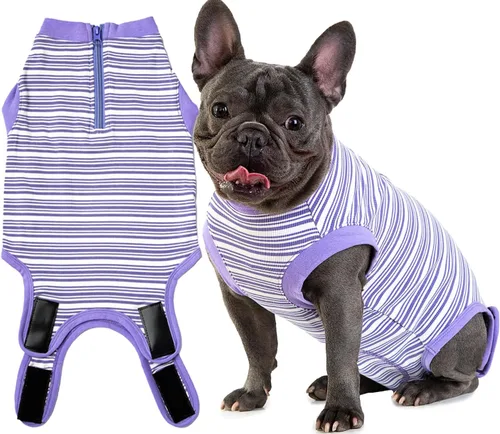 Miniatura 25 de Traje de Recuperación Wabdhaly para Perros, Traje de Cone de Perro con Cremallera Alternativa para Cirugía de Esterilización Femenina, Traje