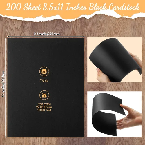 Miniatura 2 de Fainne 200 hojas de 8.5 x 11 pulgadas, cartulina, papel grueso, peso pesado, papel de impresora de cartas, 250 GSM, cubierta de 92 libras, texto