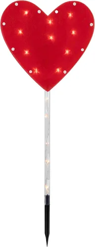 Miniatura 4 de Marcador de camino para el día de San Valentín, 4 unidades, diseño de corazón rojo, luces transparentes