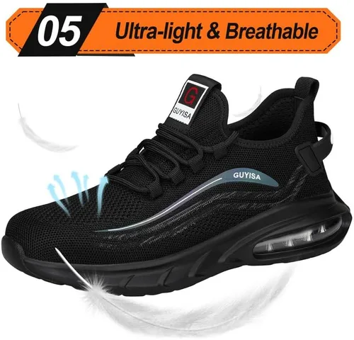 Miniatura 6 de Zapatos deportivos con punta de acero para hombre, zapatos ligeros para hombre, zapatos de trabajo cómodos, zapatos de seguridad con amortiguación