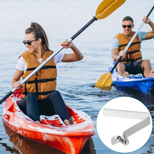 Miniatura 6 de PATIKIL Broches de paleta de kayak de 0.197 x 0.118 in, paquete de 6 clips de acero en forma de V de un solo pasador, clips de resorte, tubo