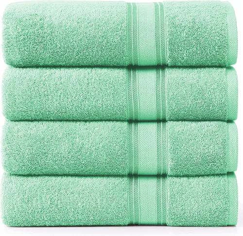 Miniatura 36 de Lane Linen Juego de 4 toallas de baño de 100 % algodón (35 x 66 pulgadas), juego de toallas de baño extragrandes de algodón sin torsión, secado Gris