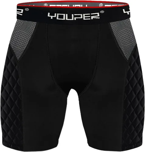 Youper Youth Elite Pantalones Cortos Deslizantes Acolchados de Compresión con Bolsillo para Copa para Béisbol, Fútbol Americano