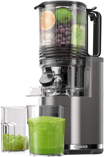 Floisdace J8 Exprimidor de prensa en frío, máquinas exprimidoras de canal de alimentación extra ancha de 6.5 pulgadas, máquinas exprimidoras lentas