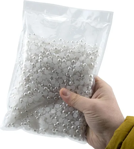 Miniatura 6 de 2000 piezas de perlas de 0.315 pulgadas para manualidades, perlas blancas de espalda plana, cabujón medio redondo, perlas de imitación de perlas