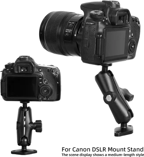 Miniatura 7 de xik Soporte de montaje para cámara: base rómbica de bola de 1 pulgada, rosca de 1/4 "-20 - Compatible con cámara de seguridad Logitech, DSLR, CCTV
