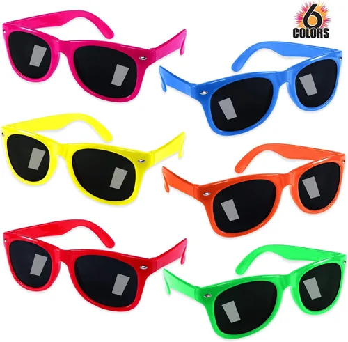 Miniatura 2 de GINMIC Gafas de sol para niños, regalos de fiesta, paquete de 24 lentes de sol de neón de San Valentín para niños, niños y niñas, gran regalo