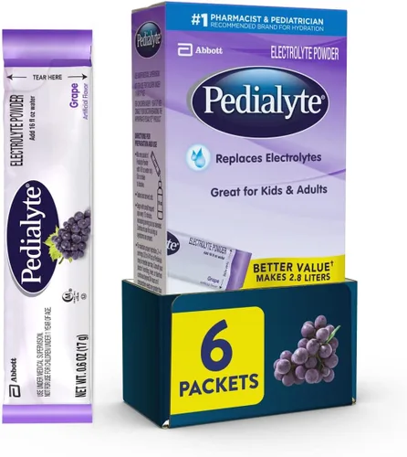 Miniatura 12 de Pedialyte Paquetes de polvo de electrolitos, naranja, bebida de hidratación, 100 paquetes de polvo de una sola porción