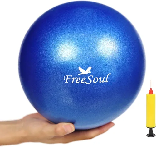 Pequeña pelota de pilates con bomba de 9 pulgadas Mini pelota de yoga para estabilidad, pilates, yoga, barre, terapia física, entrenamiento básico
