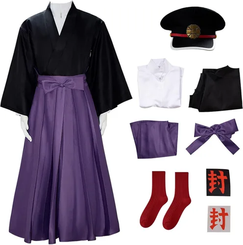 TMSREBU Yugi Tsukasa - Disfraz de cosplay kimono, carnaval, fiesta, uniforme completo Yugi Tsukasa (sombrero)