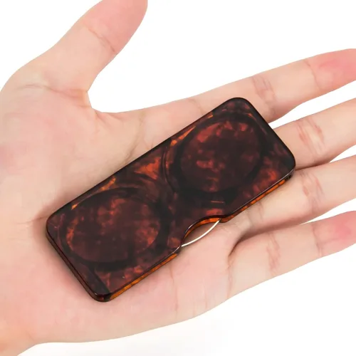Miniatura 4 de REAVEE Paquete de 2 lentes de lectura con clip de nariz sin brazos para hombres y mujeres, sin sienes, delgados y compactos, ultra delgados con mini