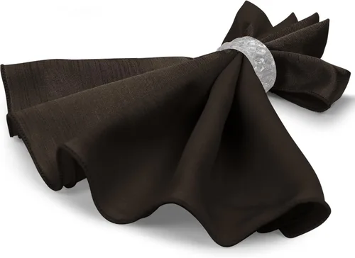 Miniatura 7 de Ultimate Textile -1 docena de servilletas reversibles Shantung Satin - Majestic - Servilletas de tela Majestic de 17 x 17 pulgadas, color marrón