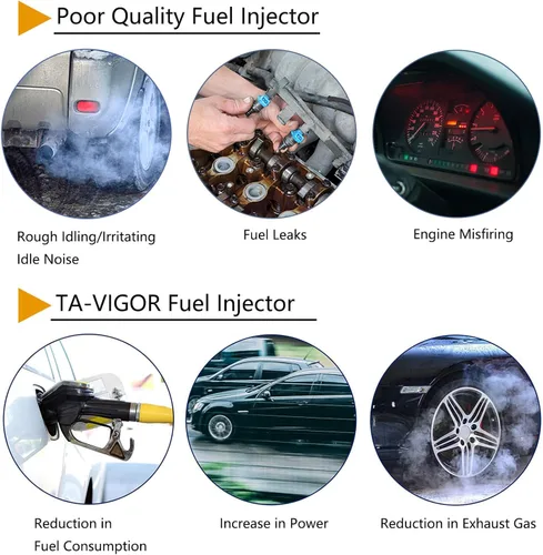 Miniatura 4 de TA-VIGOR 4 piezas Inyector de combustible Compatible con Kia Spectra Spectra5 Soul Hyundai Elantra 2008 2009 2010 2011 2012, Inyector de combustible