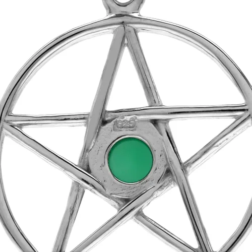 Miniatura 15 de Silvershake Colgante o colgante Wiccan de plata de ley 925 chapada en oro amarillo de 0.197 in con forma redonda de pentagrama de estrella