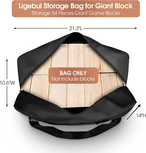 Miniatura 2 de Bolsa de almacenamiento para bloques gigantes de juegos de torre de caída, funda de transporte para bolsa de repuesto de madera casera grande