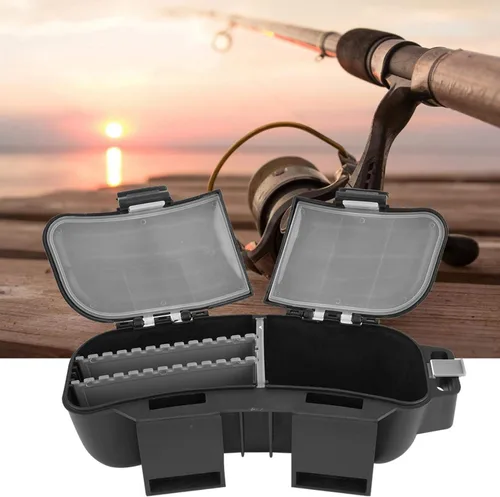 Miniatura 8 de Bolsa de cintura de pesca, caja organizadora de aparejos de pesca multifuncional portátil, bolsa de cintura, para señuelos cebos gancho, cintura