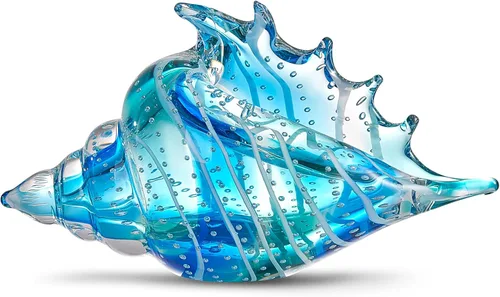 Miniatura 8 de EUSTUMA Adorno de figura de medusa de vidrio soplado a mano, adorno de animales marinos para acuario de pecera, colección de animales marinos