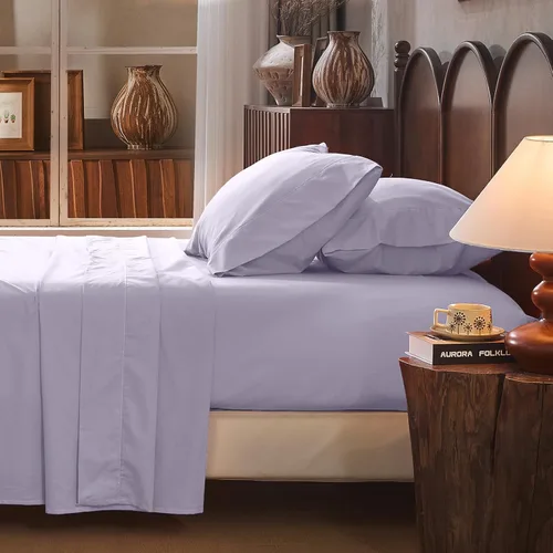 Miniatura 22 de Juego de sábanas de lino 100% tamaño King, juego de sábanas de lino transpirable y duradero de 4 piezas, ropa de cama suave para todas