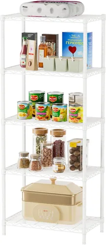 Miniatura 24 de SINGAYE Estante de almacenamiento ajustable de 6 niveles, estantería de alambre, estantes de metal, organizadores de pie para armario, baño, Negro