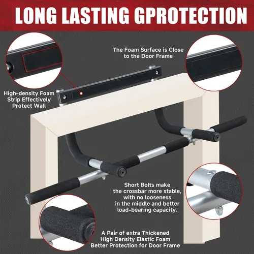 Miniatura 3 de leikefitness Pull-Up Bar For Door Frame Adjustable Portable Upper Body Fitness Workout For Home Gyms