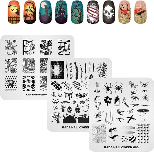Miniatura 9 de KADS Juego de 21 platos para sellos de uñas, 20 platos, copos de nieve de Navidad, lindos animales + 1 bolsa de almacenamiento de sinfonía láser