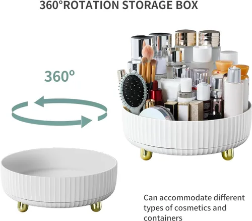 Miniatura 8 de funest Organizador de perfumes de maquillaje, rotación de 360 grados, Lazy Susan, estuche de almacenamiento de lociones para cosméticos, bandeja