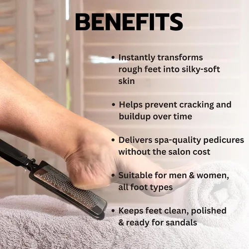 Miniatura 4 de Podología de mandíbulas lima de pies grande y removedor de callos para pies - Negro plateado Professional Stainless Steel Pedicure Foot Rasp for