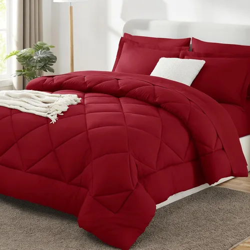 Miniatura 58 de CozyLux - Juego de edredón en una bolsa, para dormitorio universitario, todas las estaciones, edredón, sábanas y fundas para almohada y decorativas