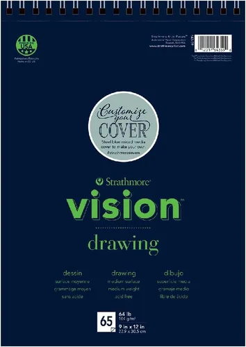 Miniatura 6 de Strathmore Vision Cold Press - Bloc de acuarela de 11 x 15 pulgadas, 140 libras, 30 hojas -62640610