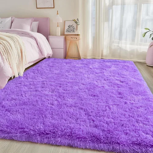 Miniatura 11 de Alfombra pequeña rosa para dormitorio, alfombras de área esponjosas peludas de 2x3 pies para habitación de niñas y niños, alfombra suave