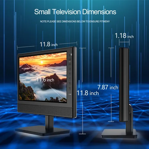 Miniatura 5 de Jexiop TV plana portátil de 12", TV pequeña con sintonizador digital - HDMI - USB - conector para auriculares - CA/CC - entrada de 12V - uso