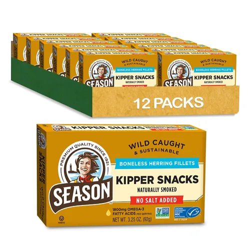 Miniatura 11 de Season Peppered Kipper Snacks – Filetes de arenque deshuesados, ahumados naturalmente, capturados en la naturaleza, aperitivos keto, sin OMG
