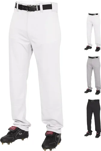 Rawlings Pantalón de béisbol semirelajado de longitud completa | Opciones sólidas y ribeteadas | Tallas juveniles | Varios colores